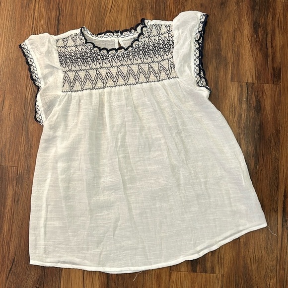 Mine Embroidered Flutter Sleeve Blouse Top Small - Picture 1 of 11